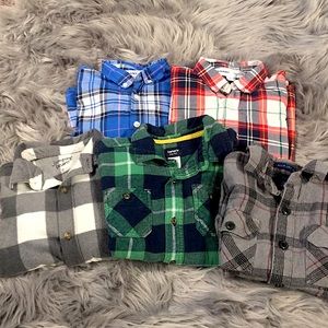 Bundle of 5 boys plaid button up shirts